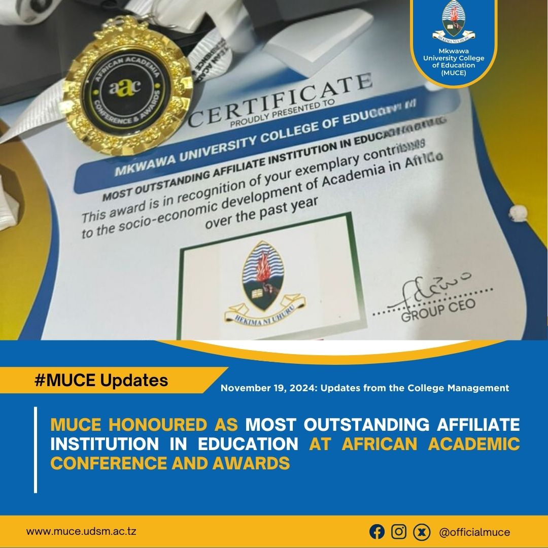 MUCE Honoured as Most Outstanding Affiliate Institution in Education