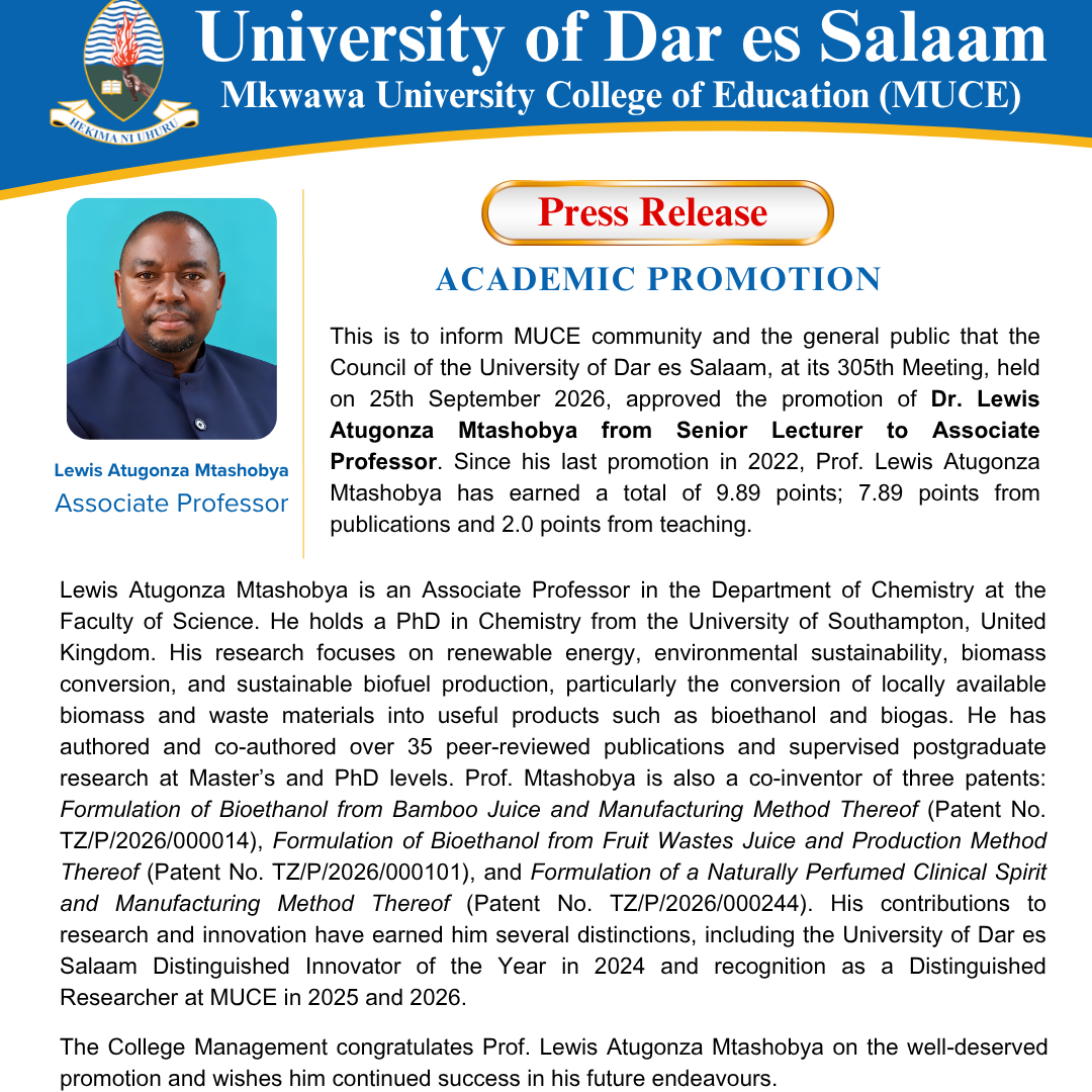Mtashobya academic promotion