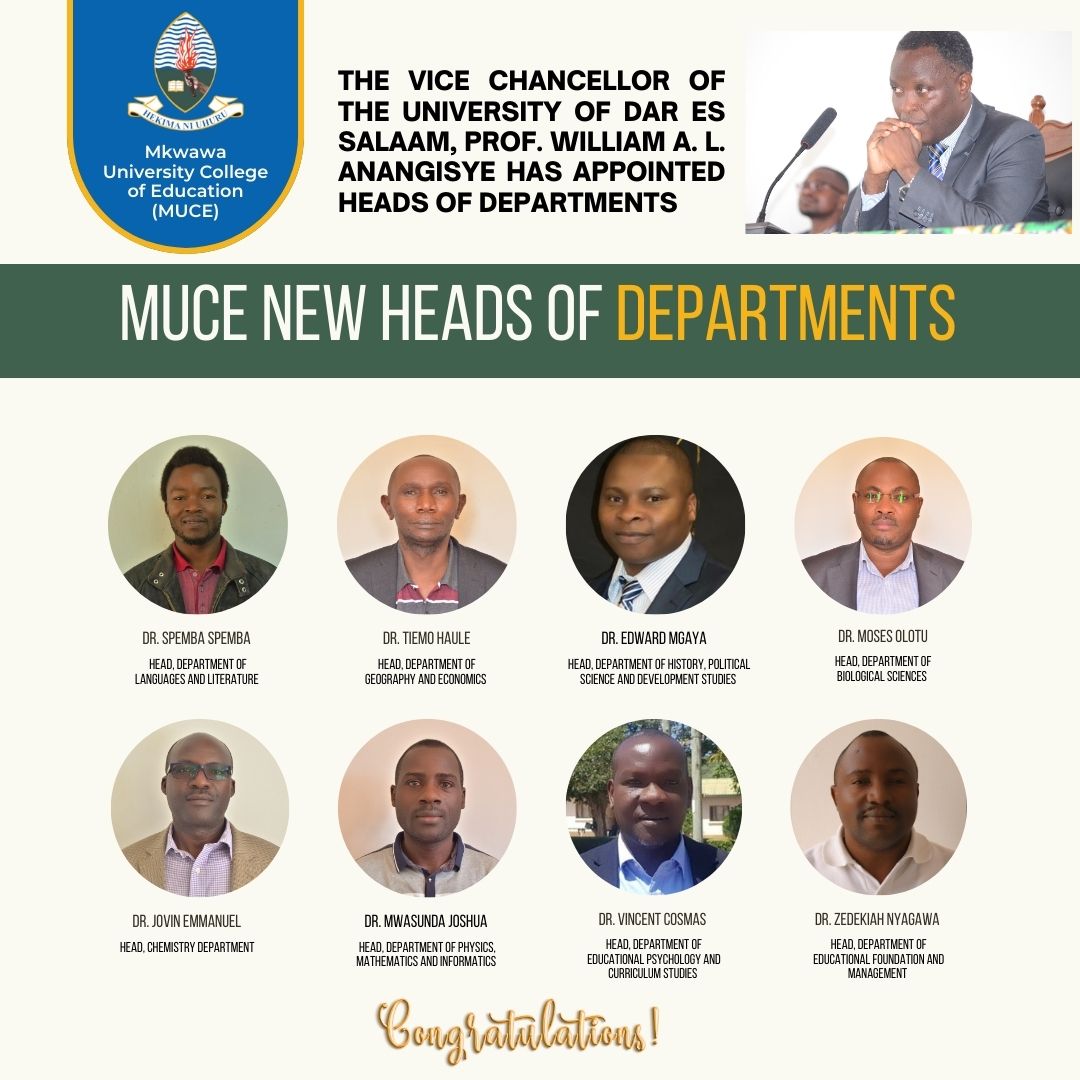 New Heads of Department