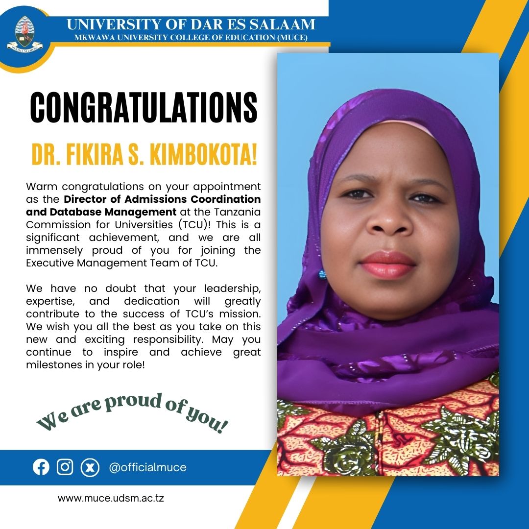 Congratulations, Dr. Fikira S. Kimbokota