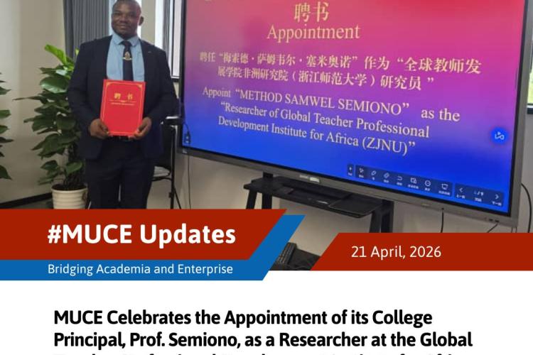 Appointment of MUCE Principal, Prof. Semiono