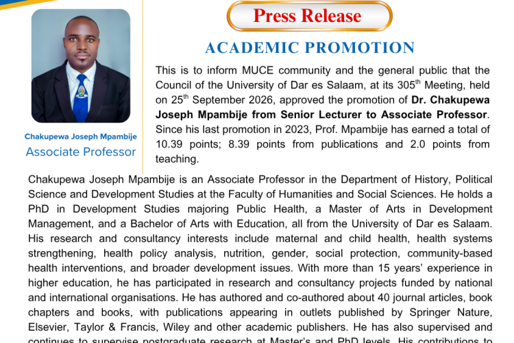 Chakupewa academic promotion