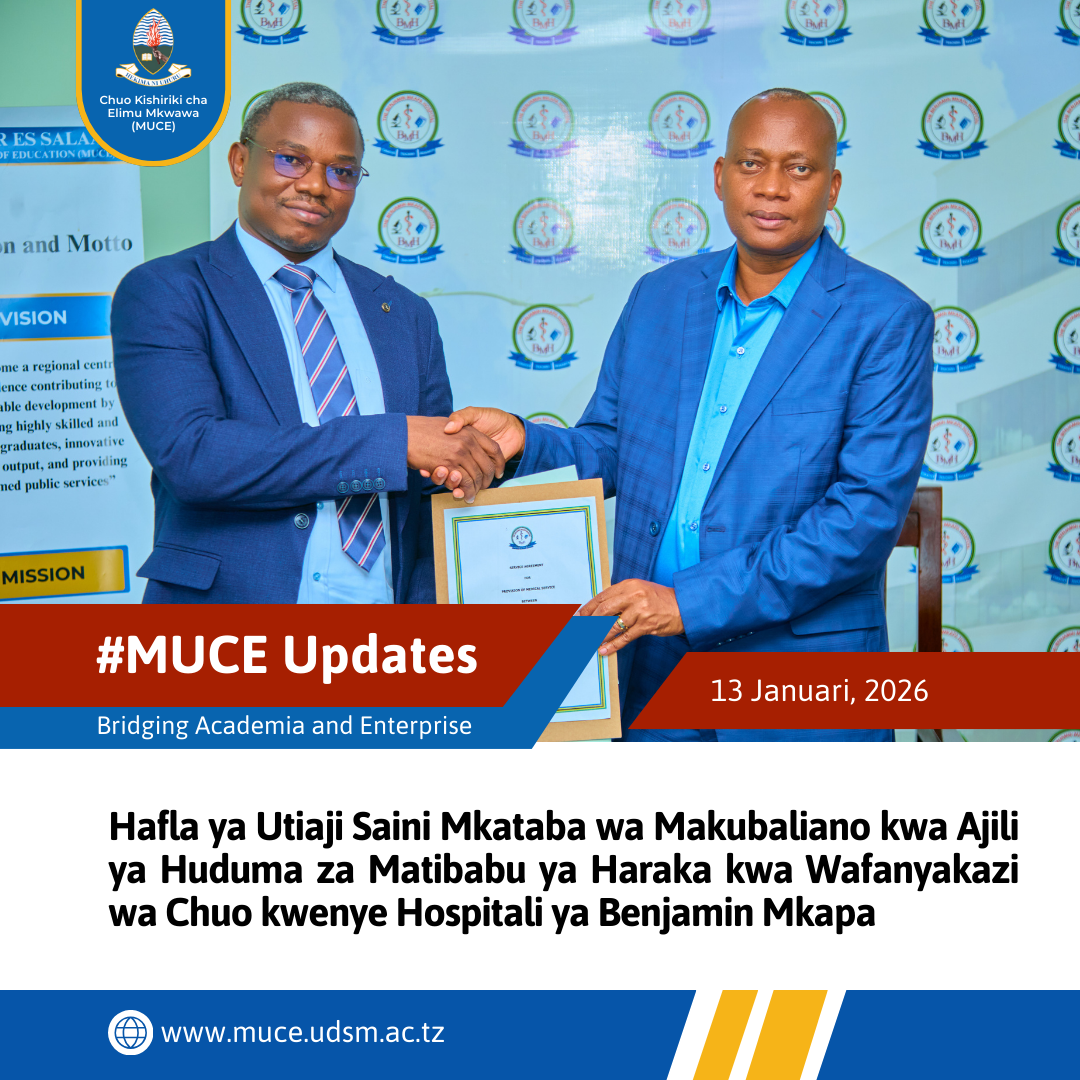 MUCE YASAINI MKATABA WA MAKUBALIANO NA HOSPITALI YA BENJAMIN MKAPA (BMH) KWA HUDUMA ZA MATIBABU YA HARAKA