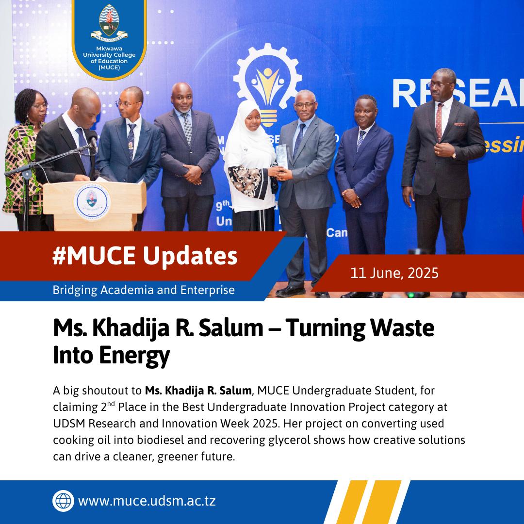 Ms. Khadija R. Salum turning waste into energy
